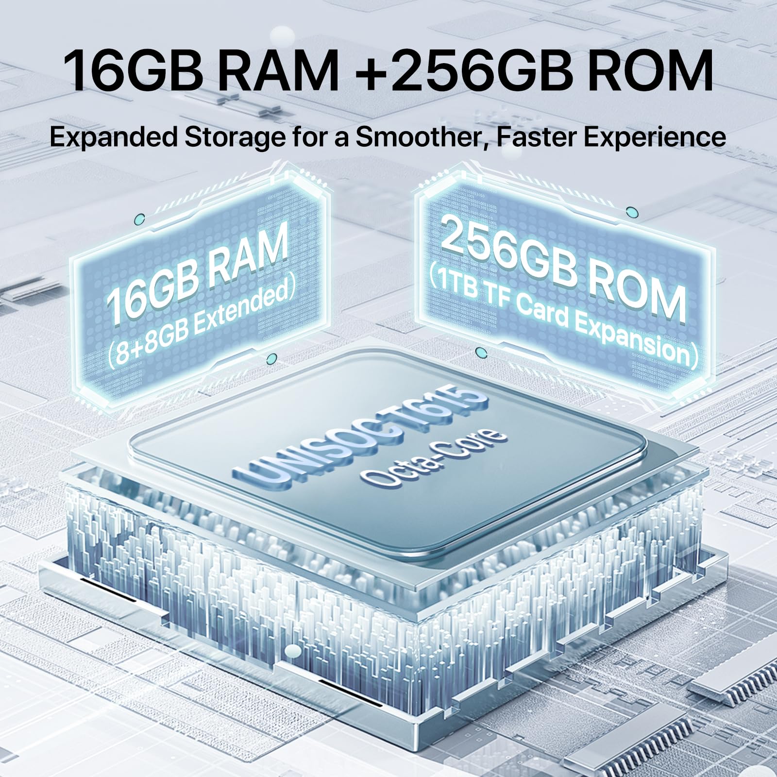 UMIDIGI Note 100 Mobile Phones, (2025) Android 14 Phone, 16(8+8) GB +256GB/1TB Smart Phone, 6.8