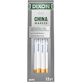 Dixon&reg; Phano&reg; China Markers, White, Box Of 12