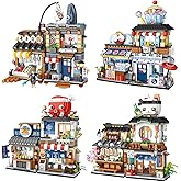 Japanese Street View Shop Building Blocks House Toy, New 4 Models Mini DIY Building Blocks Model MOC Construction Toy