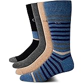 Calvin Klein Mens Dress Socks - 4 Pack Soft Cotton Blend Crew Length Work Socks for Men for Casual Business & Formal Wear