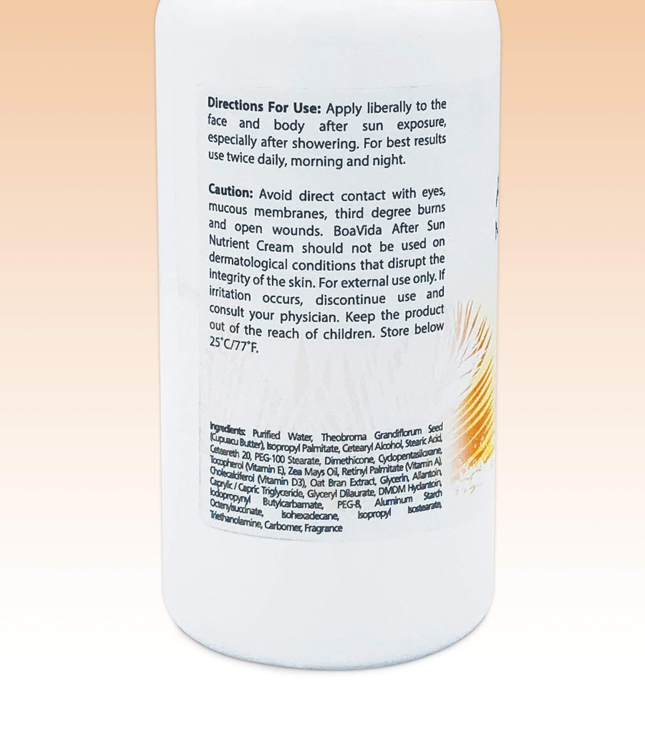 BoaVida After Sun Lotion Nutrient Cream and Tan Enhancer, To Help Moisturize and Soothe, Dry, Sun Burned, Itchy, Peeling, and Red Skin, Use To Cool Down Skin, 16 Ounce by Central Solutions Inc. : Beauty