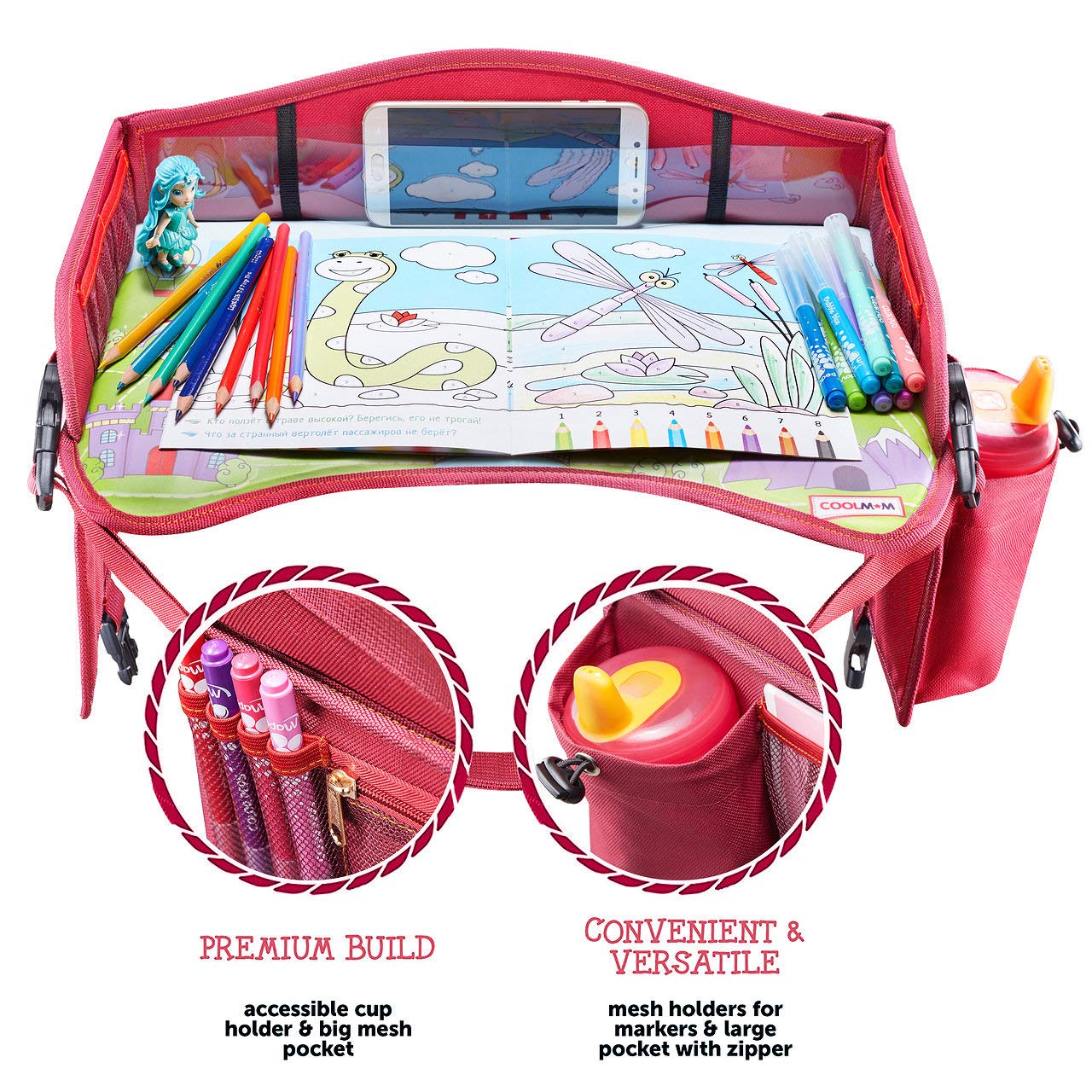 Coolmum Kids Travel Tray, Toddler Car Seat Tray, Activity Coolmum Kids Travel Tray, Toddler Car Seat Tray, Activity