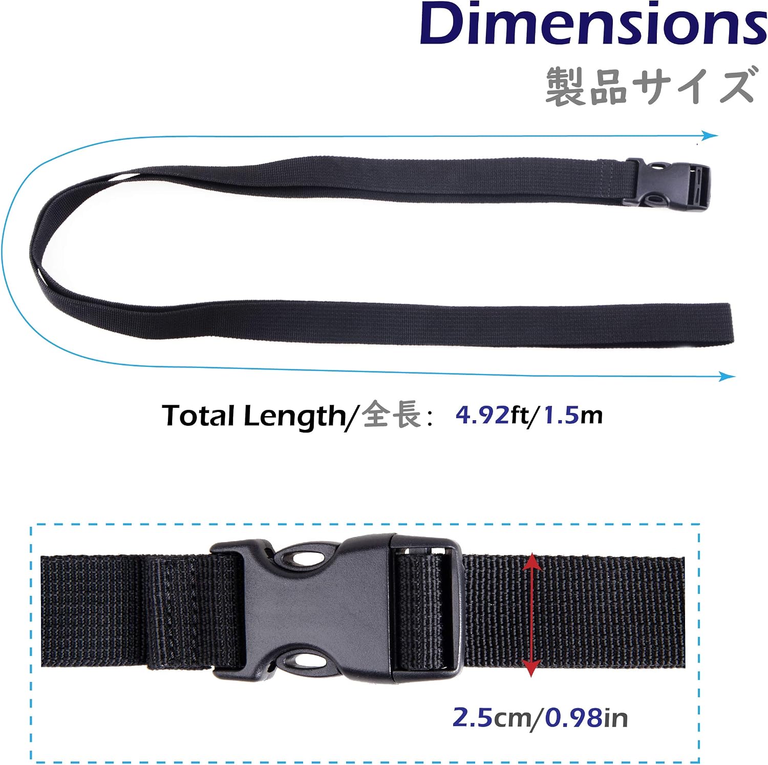 TRIWONDER 4 Pcs Luggage Straps Suitcase Belts Luggage Straps for Suitcases Baggage Adjustable Travel Bag Buckle Belt (Black - Image 3