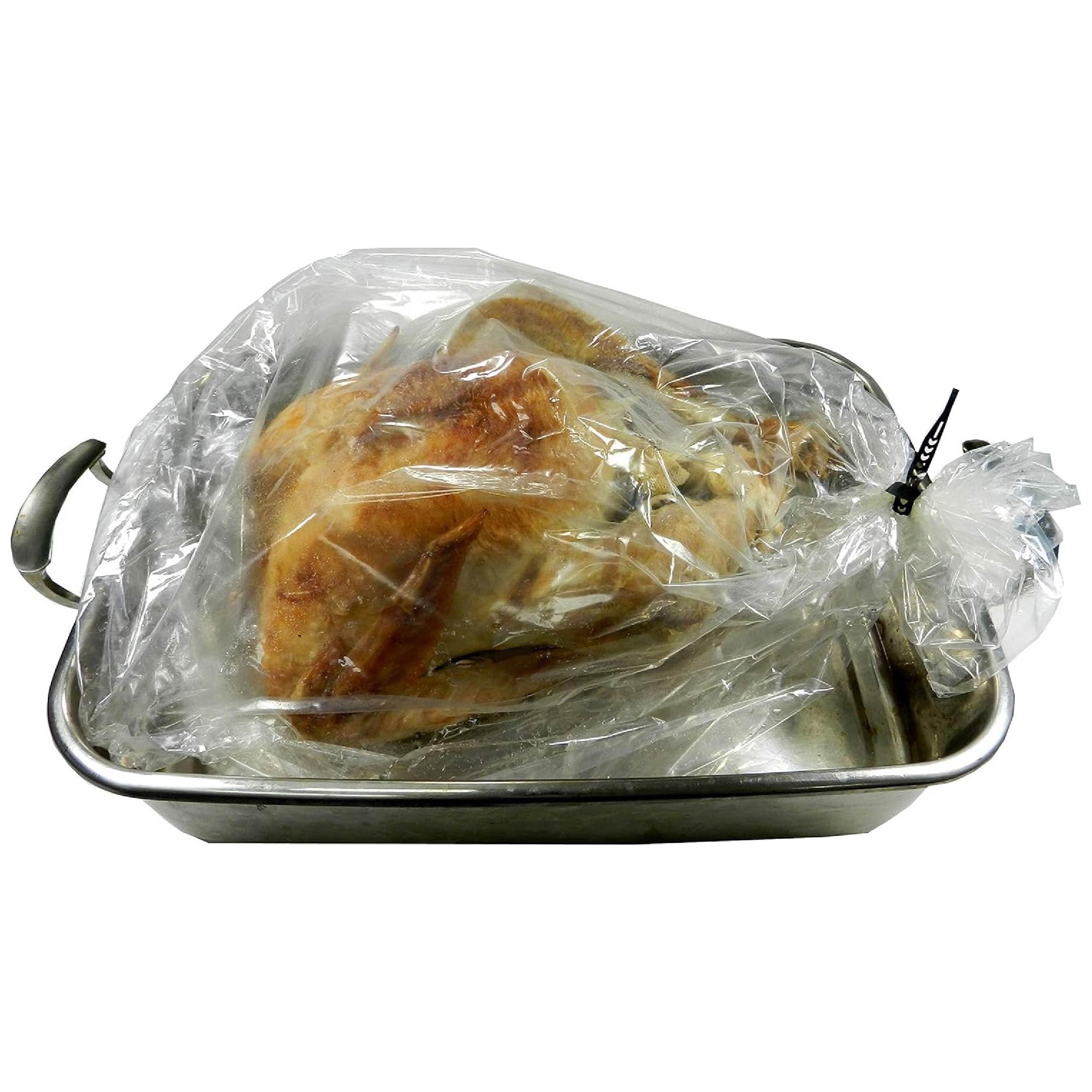 Regency Wraps Turkey Roasting Bags with Twist Ties, Oven Safe Bags for Cooking Flavorful Turkey, Poultry, or Meat with Easy Clean Up, Clear, 20" x 24" (2 Pack)