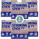 6-Pack PUMIE HDW Scouring Stick for Toilet Bowl Cleaning, Cleans Toilet Bowl Hard Water Rings, Buildups, Rust &amp; Tough Stains, Perfect Pumice Stone for Cleaning Bathtub, Pools, Kitchens, Sinks &amp; Grills