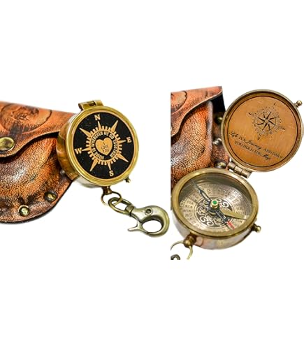 Boussole De Poche Militaire Vintage Laiton Massif, Reproduction WWI, Kelvin & Hughes