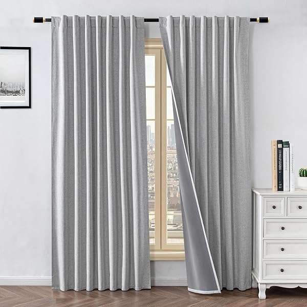 FANCYROOF 100% BLACKOUT CURTAINS FOR LIVING ROOM, 96...