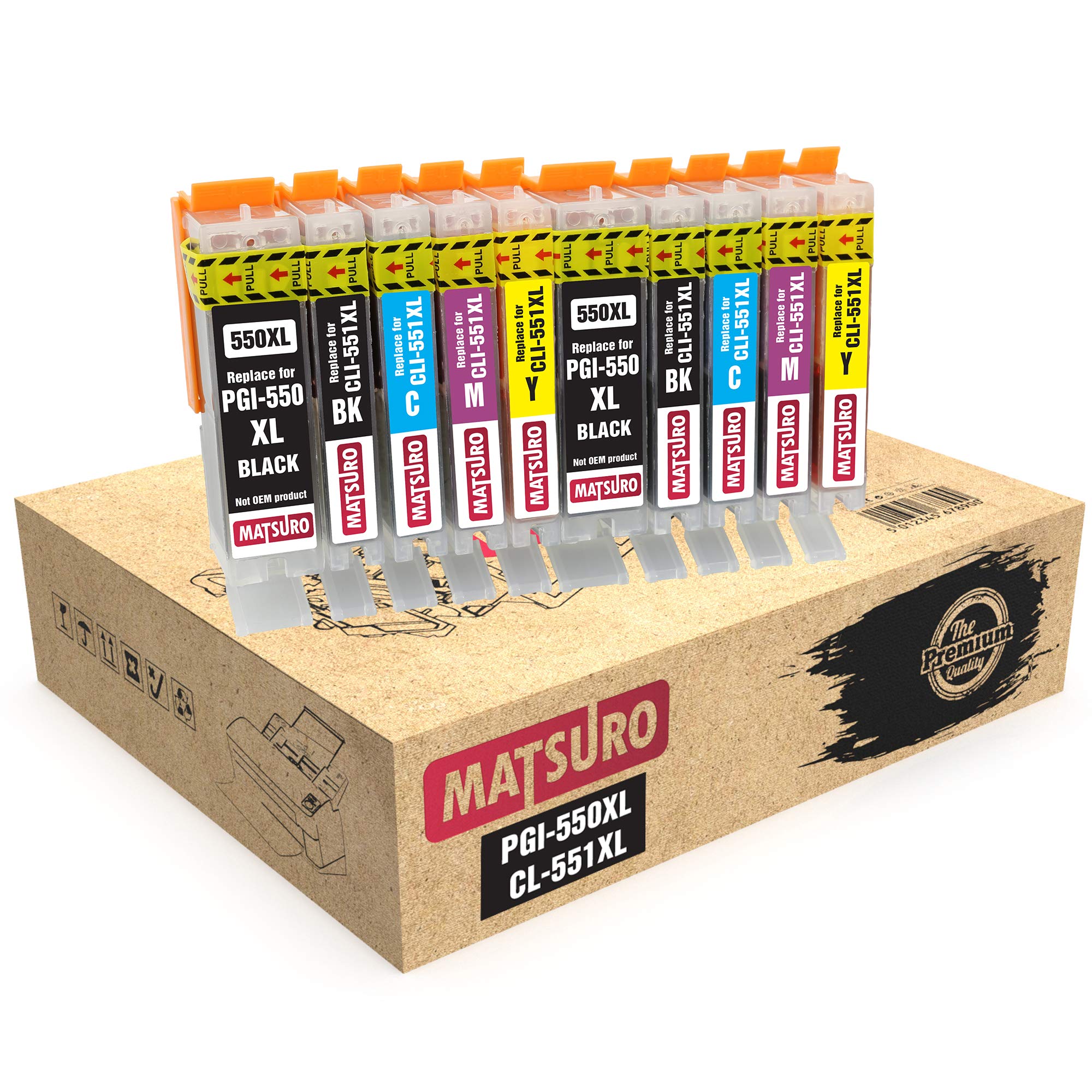Matsuro Original | Compatible Ink Cartridges Replacement for CANON PGI-550XL CLI-551XL 550 551 (2 SETS)