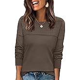 WIHOLL Sweaters for Women Crewneck Crochet Tops Long Sleeve 2025 Fall Winter Outfits Fashion Clothing