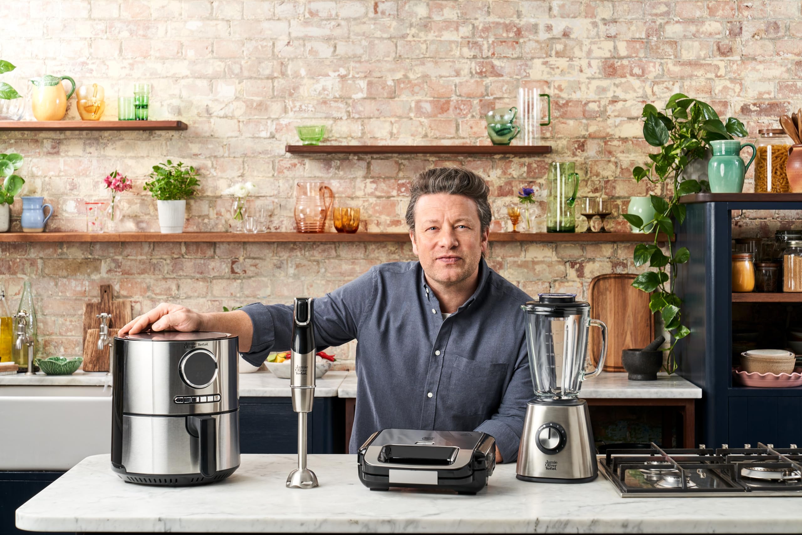 Jamie Oliver by Tefal Standmixer, benutzerfreundlich, 800 Watt Leistung, robuster Thermoglas-Behälter (1,25 L Nutzinhalt), Crushed-Ice-Funktion, 5 Geschwindigkeitsstufen, Mixer, Edelstahl, BL43J810 8