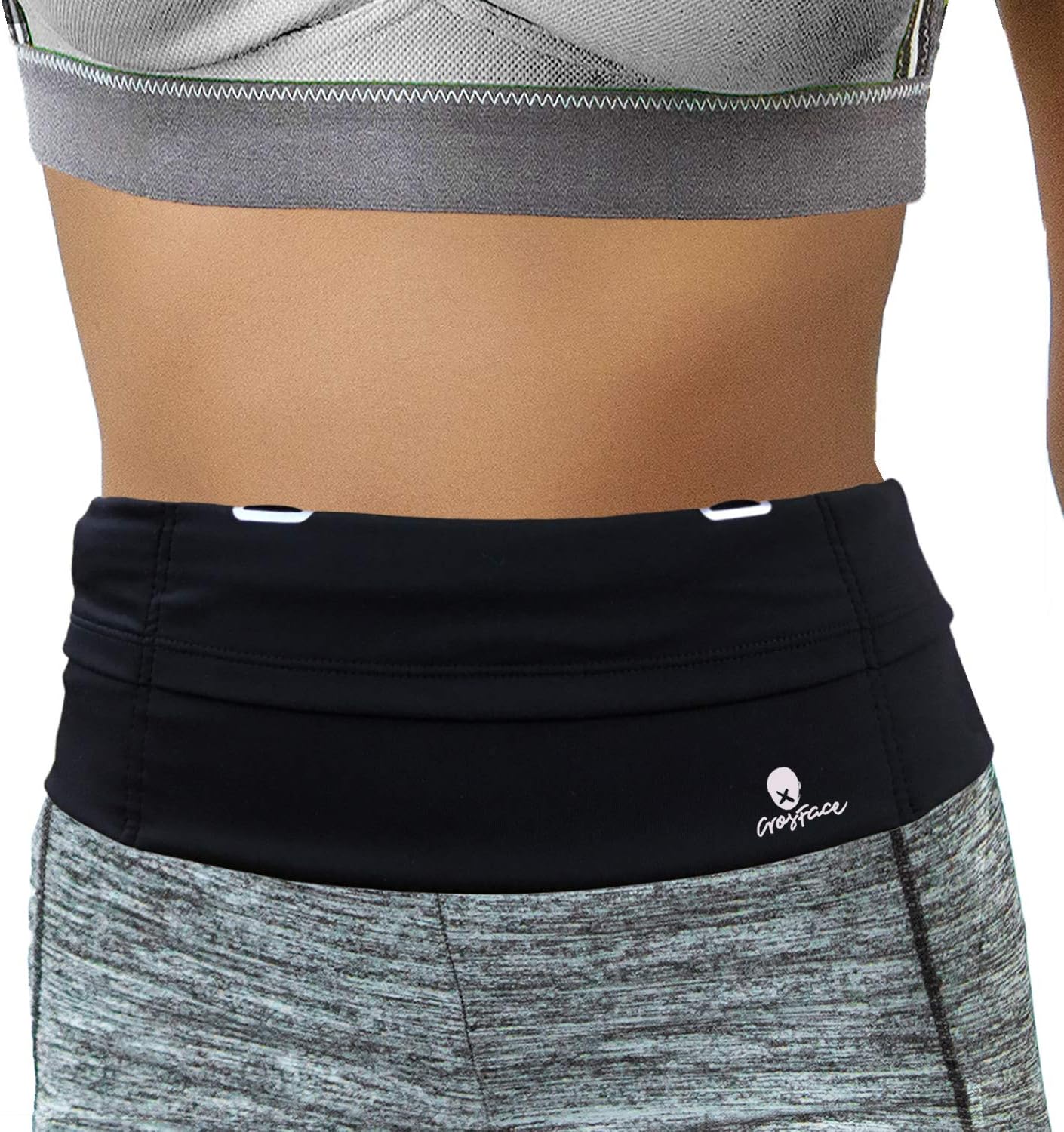 CrosFace Universal Running Belt for all Phones (iPhone X/11/8/7/6/XR/XS/Max/Plus/Pro, Samsung Galaxy S10/S9/S8/Plus & More). Slim, Lightweight and Secure.