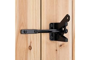 SANKINS Self Locking Gate Latch Automatic Gravity Lever for Wood Fence Gate, Door Latches, Steel, Black
