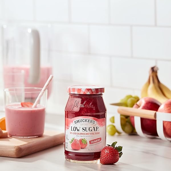 SMUCKER’S LOW SUGAR STRAWBERRY REDUCED SUGAR PRESERVES, 15.5 OUNCES
