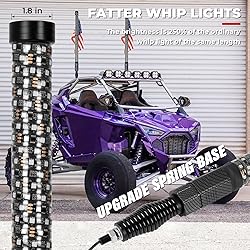 OHMU 2Pcs 3FT LED Fat Whip Lights with Spring Base