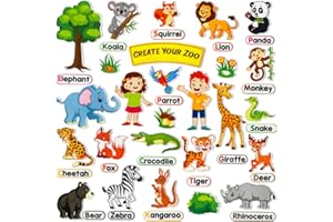 PENGFULL Felt Flannel Board Story Pieces for Toddlers Preschool,Kids Interactive Storytelling Teaching Play Kits for Flannel Board,with Words Felt Pieces(New Zoo)