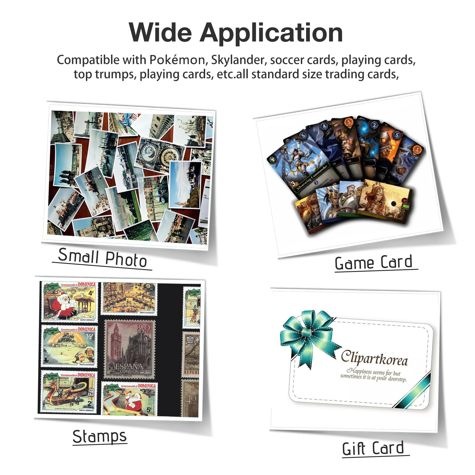 PESLNG 720 Pockets Doppelseitige Sammelkarten Hüllen, 9 Pocket Kartenhüllen für Ringordner mit 3-11 Löchern, transparent und säurefrei, geeignet für Standardkarten (Schwarz transparent, 40 Seiten) 5