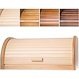 Relaxdays Bambus Brotkasten Mit Rolldeckel - 38x26x19cm Aromadicht