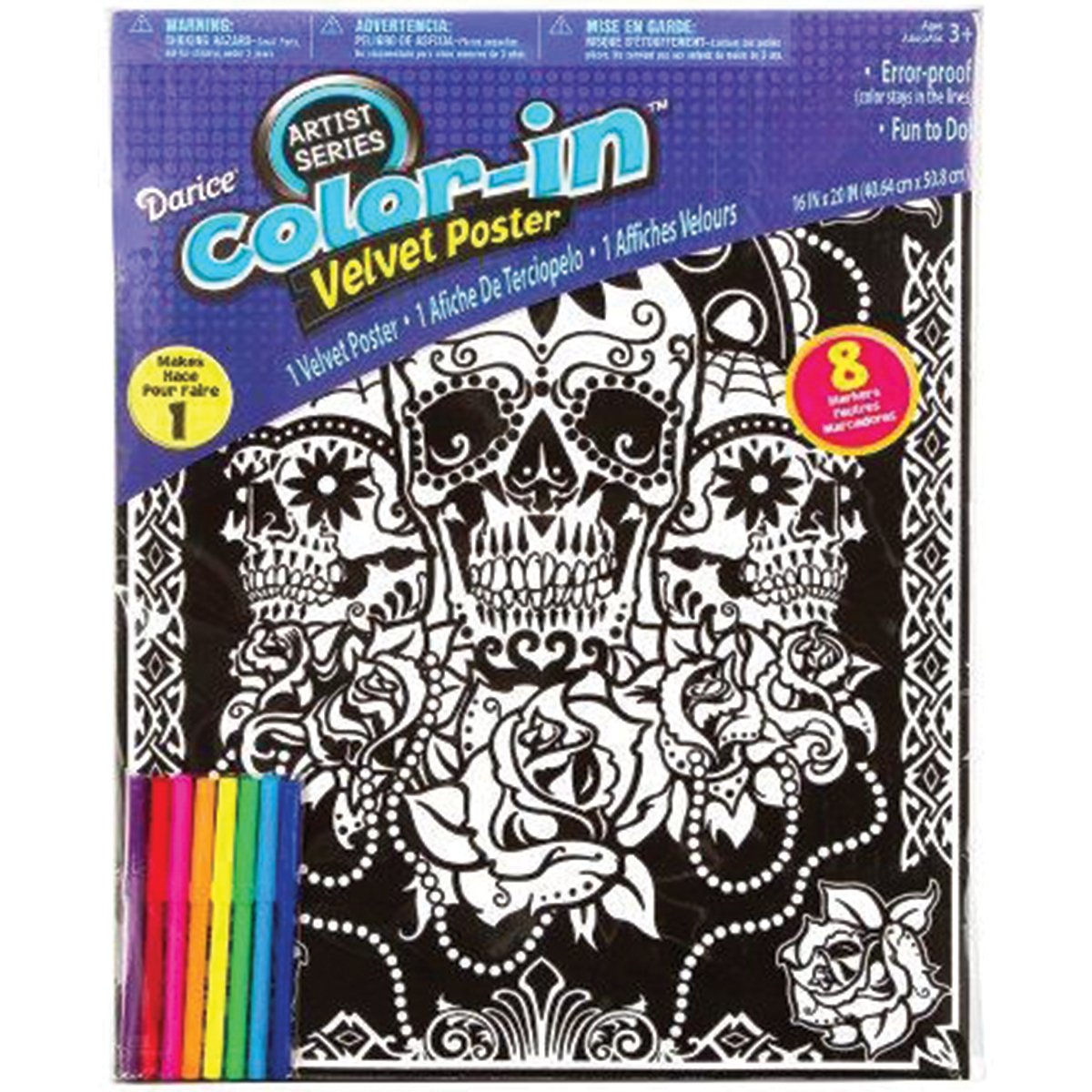 Amazoncom DARICE 106 5935 Day Of The Dead Velvet Poster 16 By 20