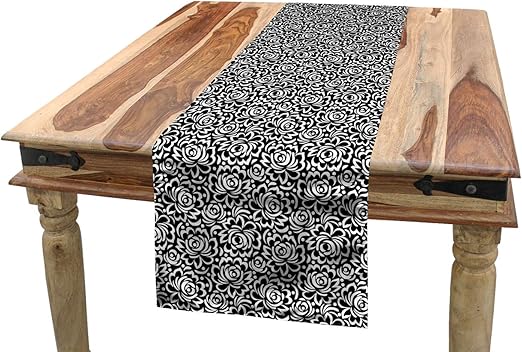 Amazon Com Lunarable Black And White Table Runner Monochrome