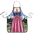 MOMOONNON Dirndl Apron German Lederhosen Apron Oktoberfest Bavarian Kitchen Cooking Grilling BBQ Baking Apron for Women