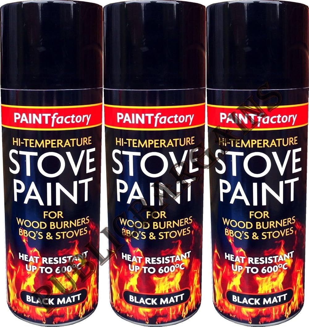 PAINTfactory Heat Resistant Matt Black Spray Paint 400ml 600°C