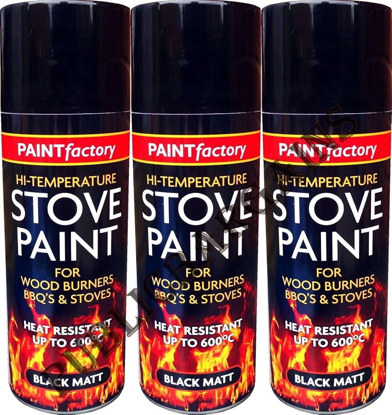 PAINTfactory Heat Resistant Matt Black Spray Paint 400ml 600°C