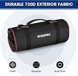 WORKPRO Tool Roll Bag 720D Multi-Purpose with 2 Detachable Pouches 6 Zipper view 2
