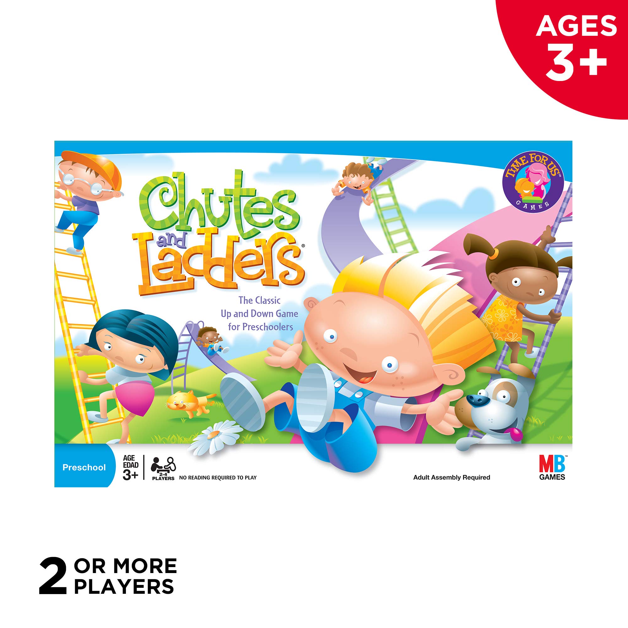 Hasbro Gaming Chutes and Ladders Board Game for 2 to 4 Players Kids