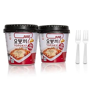 Cheese Tteokbokki Korean Rice Cake Instant (Cup of 2, Cheese Sauce) Korean Snack Tteok Tteokbokki Rice Cake 떡볶이