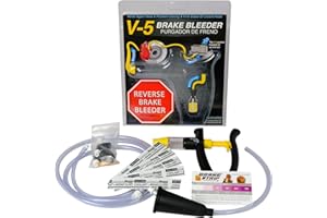 Phoenix Systems 2104-BRK V-5 Reverse Brake and Clutch Bleeder (Includes 5 Pack of Brake Fluid + coolant Test Strips), One Person, Fits All Makes and Models