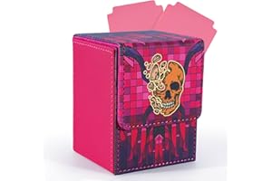 tombert 150+ Premium Deck Box Case for MTG PTCG, Large Capacity with 2 Dividers, Fits 100+ Sleeved Cards TCG Trading Card Games(Vertical-Pink)