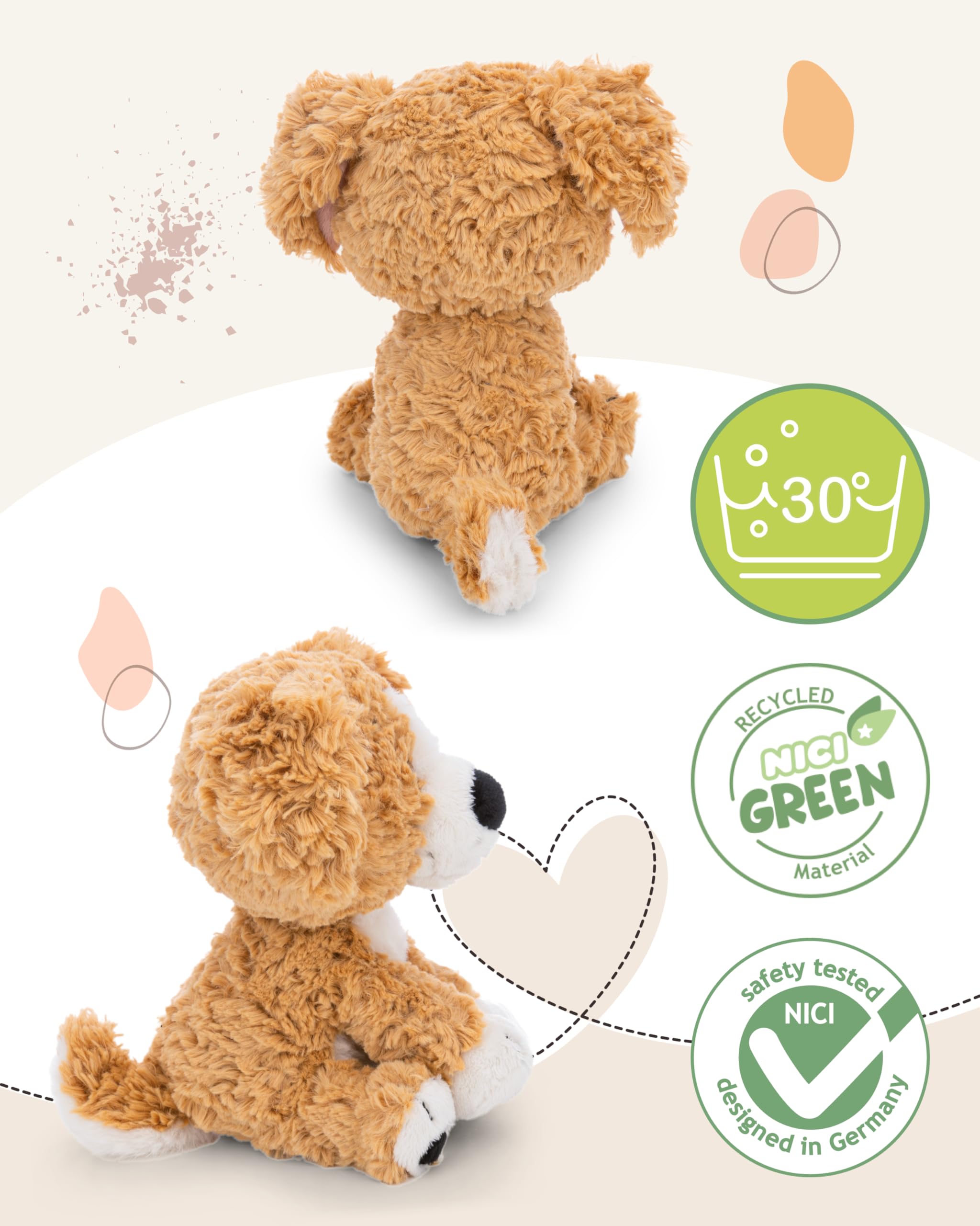 Kuscheltier Hund 35cm - braun - Weiches NICI Plüschtier – niedliches Stofftier zum Kuscheln & Spielen – tolle Geschenkidee für Kinder & Erwachsene | 62154 3