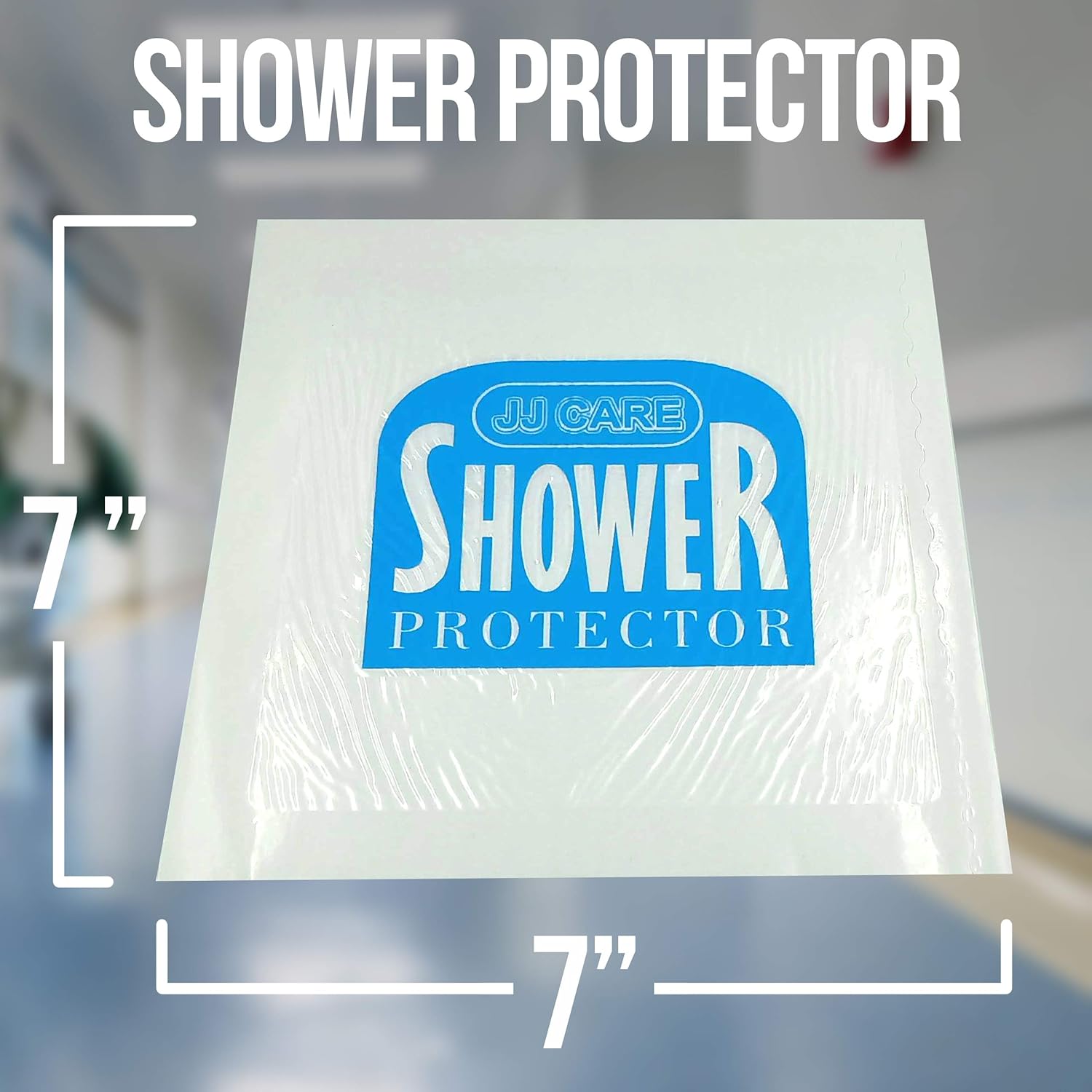 [Upgraded] Shower Protector Film 7”x7” (Pack of 7) Waterproof Wound Cover for Shower, Plastic Shield from Shower, PICC Line Shower Cover, Disposable Bandage Cover, Transparent Wound Dressing Cover: Health & Personal Care