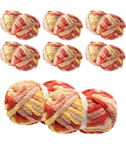 Lot De 8 Pelotes De Fil Chenille Pour Tricot à La Main – Fil