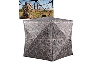 Plscoverit Hunting Blind with Floor Mat,2-3 Person Pop Up Deer Blind for Hunting with Carrying Bag,Portable Camouflage Concealed Ground Blind for Deer&Turkey Hunting