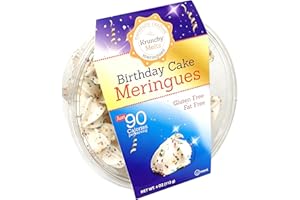 Krunchy Melts Original Meringue Cookies | Birthday Cake Flavor | Only 90 Calories Per Serving | Fat Free, Gluten Free, Dairy Free (4 Oz)