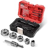EZARC 9PCS Quick Change Carbide Hole Saw Kit, 7/8"-2" for Stainless Steel | Quick Change Arbor, 7/8"-2" Cutters, Cobalt Pilot Drills, Hex Key, Spring, Up to 10x Life for Sheet Metal and Copper