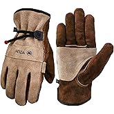 WZQH Leather Work Gloves for Men or Women. XX-Large Glove for Gardening, Tig/Mig Welding, Construction, Chainsaw, Farm, Ranch etc. Cowhide, Cotton Lined, Utility, Firm Grip, Durable. Coffee-grey 2XL