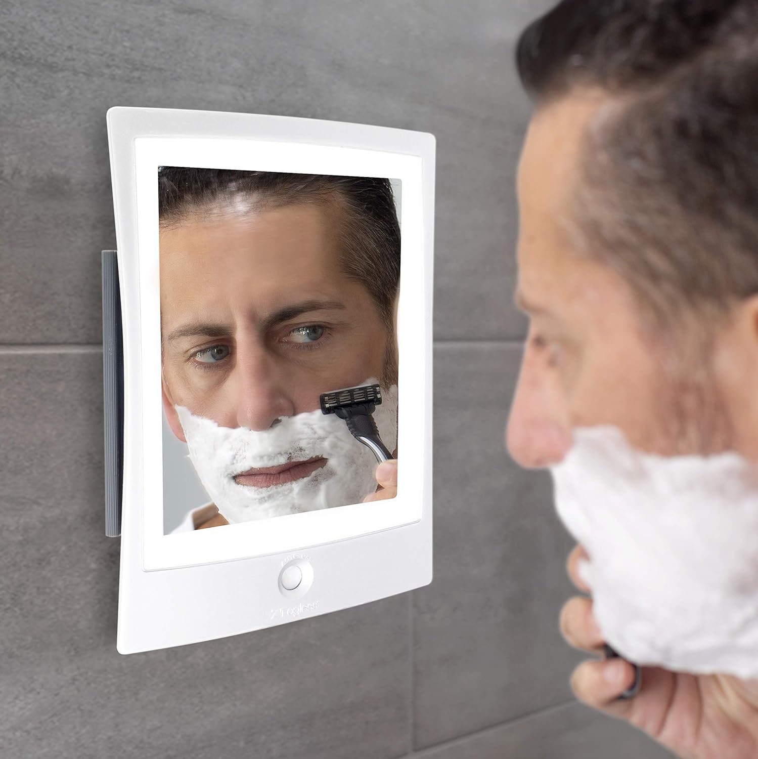 Zadro Rechargeable Led Lighted Fogless Shower Shaving Mirror, White, 1 Count (ZWTAR20W): Beauty