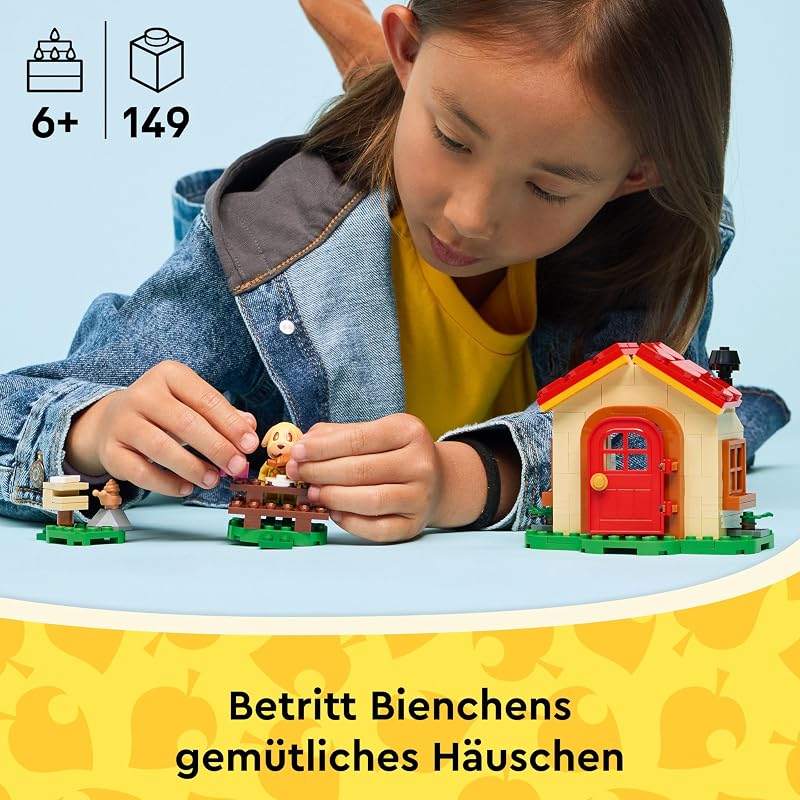 Animal Crossing - Bienchens gemütliches Haus - Spielzeug mit Minifigur, Klavier, Picknicktisch & Lebensmittel Zubehör - Spielset Gamer Geschenk für Mädchen, Jungen & Fans ab 6 Jahren - 77058 — Foto 3 von 8
