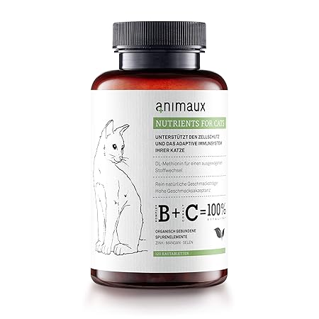 animaux – nutrients for Cats | Katzen-Vitamine | Zink, Mangan, Selen, DL-Methionin | Unterstützt gesunde Haut und EIN glattes