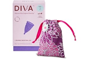 DIVA Cup Model 2 & Pouch - Medical Grade Silicone Cup for Period Care - Reusable Menstrual Cup - Up to 12 Hours of Wear - Mod