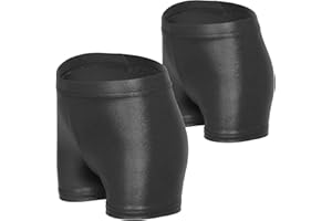 iLover Solid Color Girls' Sparkle Dance and Tumbling Athletic Gymnastics Shorts