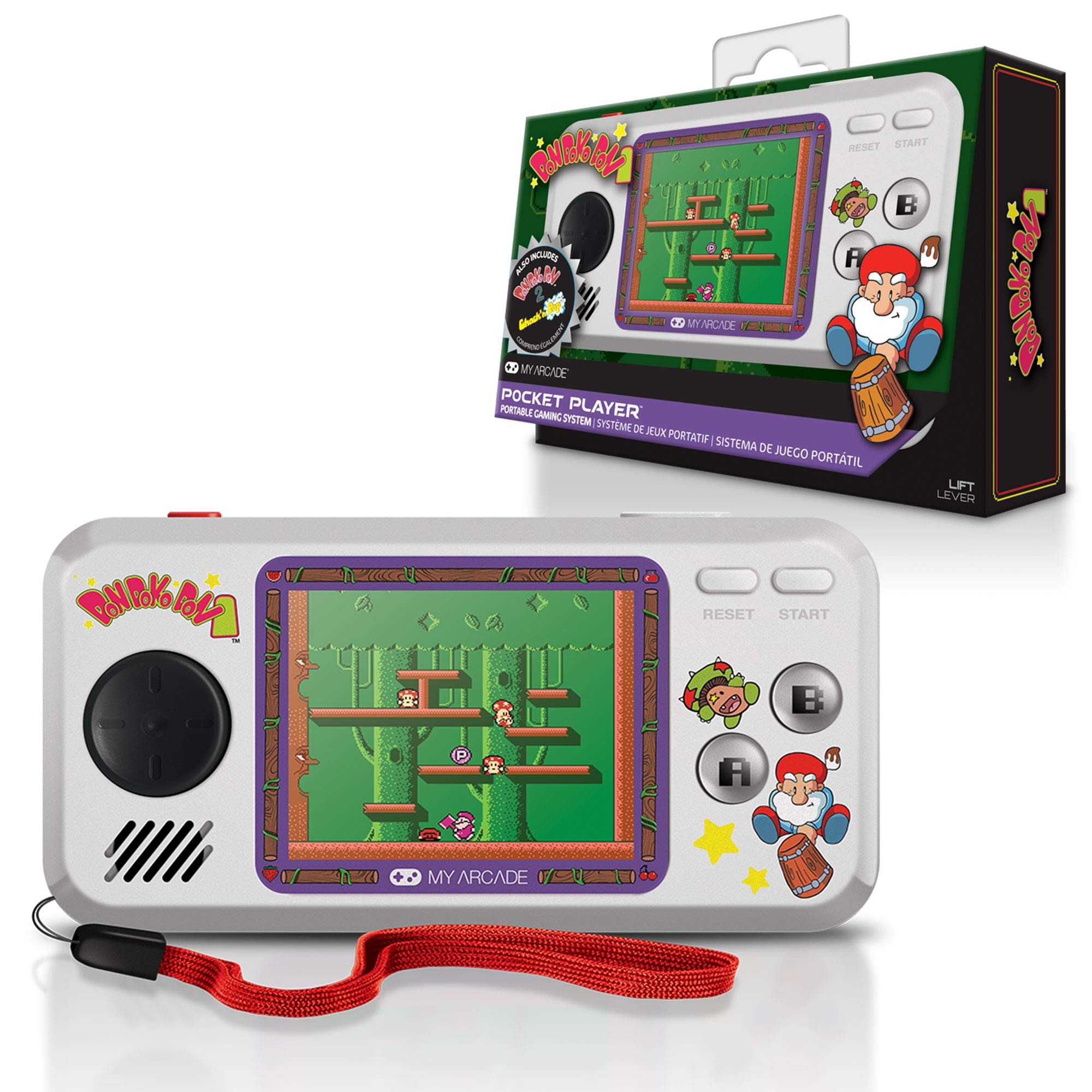 My Arcade Limited Edition Don Doko Don Pocket Player: 3 Built in Games, Don Doko Don 1 and 2, Chack'n Pop, Collectible, Full Color Display, Headphone Jack, Battery or Micro USB Powered