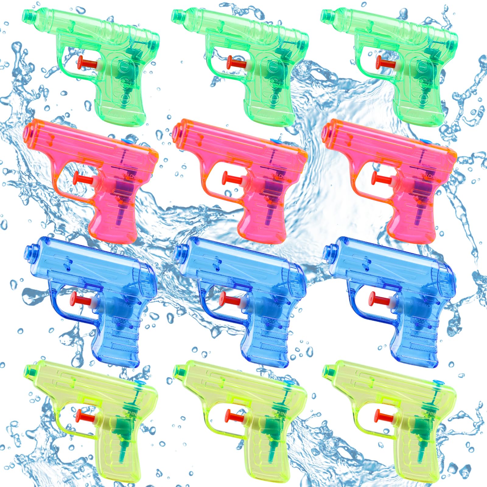 Photo 1 of CCINEE 12 Pack Mini Water Guns Squirt Gun Toy, Water Squirter Swimming Pool Party Favors Small Water Shooter Plastic Blasters for Kids Teens Adults Summer Outdoor Games Birthday Party, 4 Colors