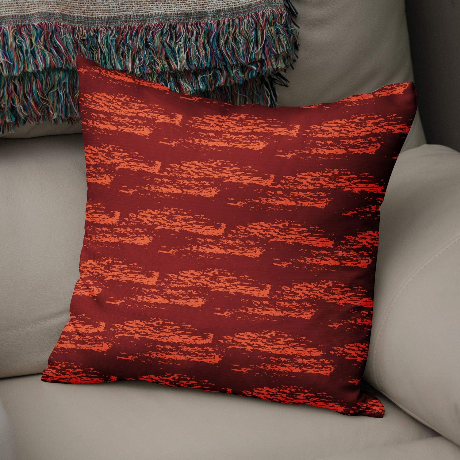 Bonamaison Decorative Cushion Cover, Polycotton, Orange, Standard