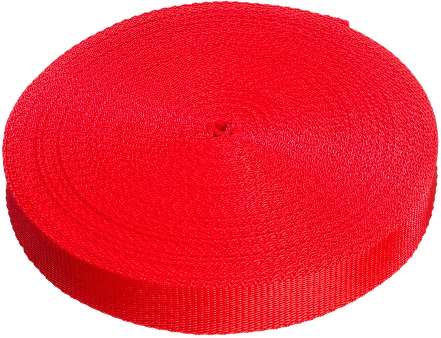 Direct Manufacturing 25mm x 50m Webbing Roll Polypropylene for DIY, Straps, Harnesses, Lashing and more | 970lb / 440kg breaking strain | Made in UK (Red)