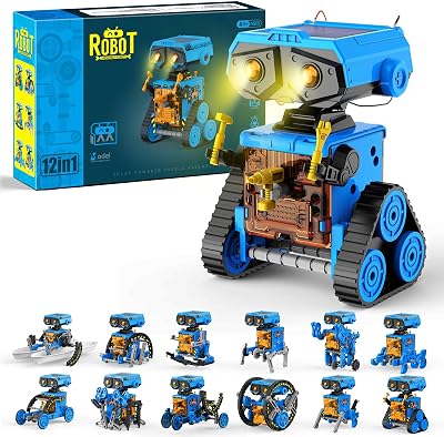 OMWay Solar Robot Toys 12-in-1 STEM Kit 228 Parts Blue