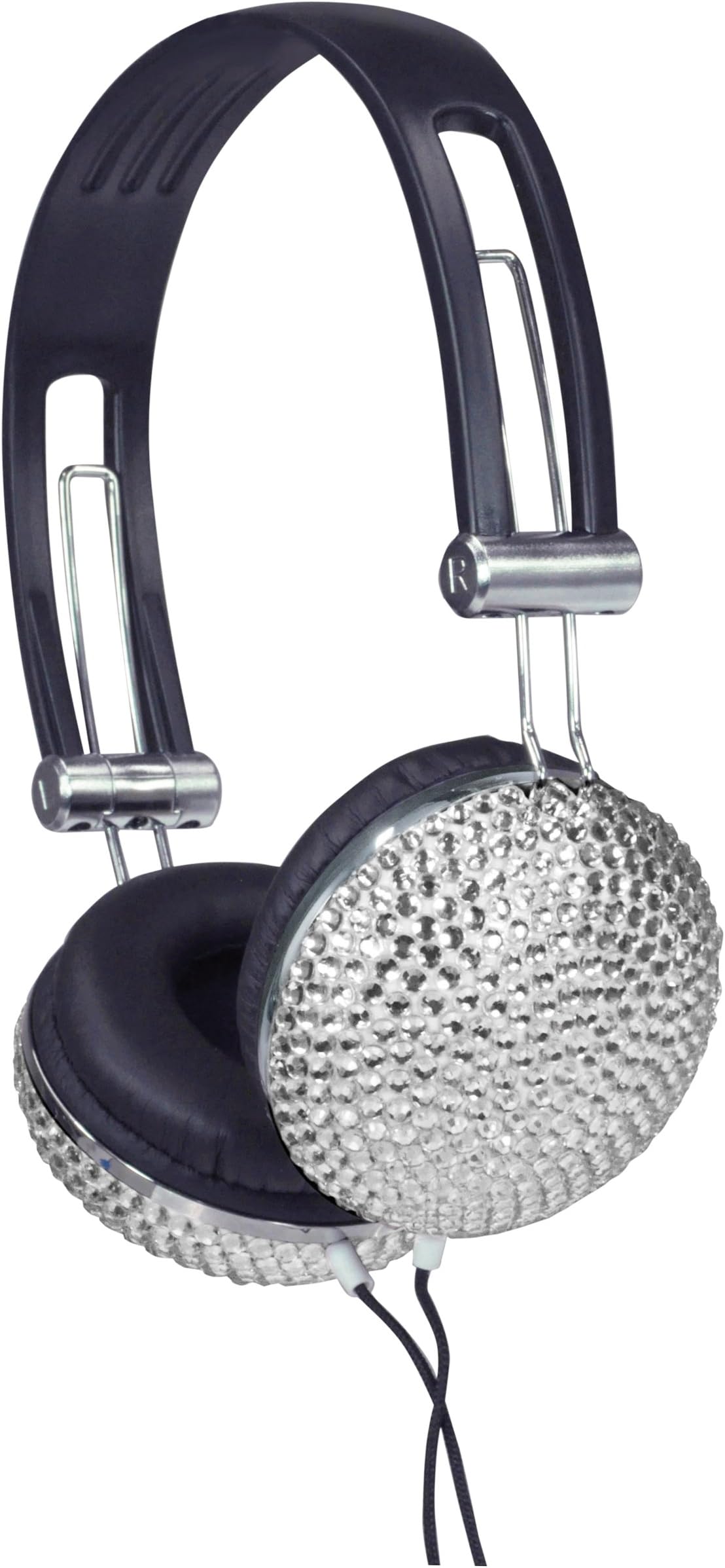 New Jersey Sound Corp Crystal Effect Bling Stereo Headphones - Silver