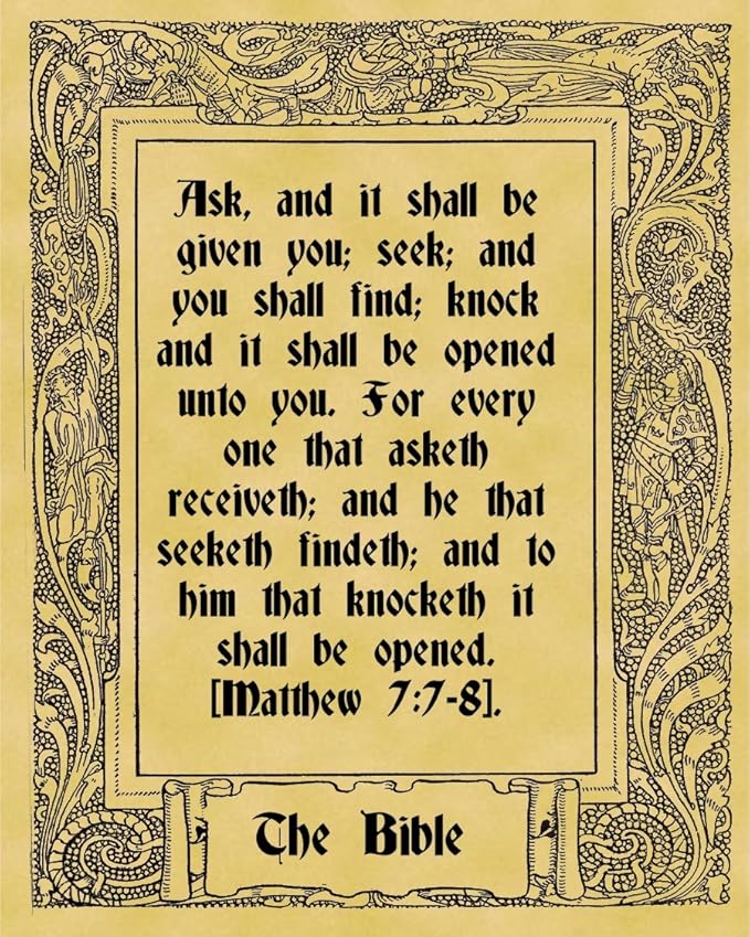 Parchment Style Card Greetings Card 14cm x 10cm Bible Quote